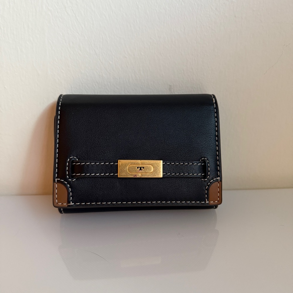 Tory Burch Small Lee Radziwill Trifold Wallet Black